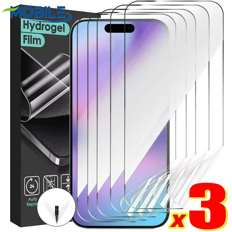Pacote Com 3 Protetores De Tela Sem Bolhas Para iPhone 17 | Filme TPU De Corte De Precisão Tecnologia Autocurativa Atual