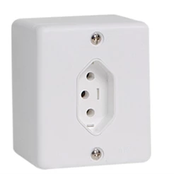 Tomada Sobrepor Ilumi 2 Polos + Terra 20A 250V Branca
