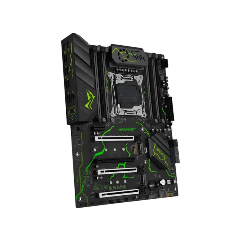 Placa Mae X99 Machinist Atx Mr9s Green Ddr4 Nvme Sata 8 Slot Verde-escuro