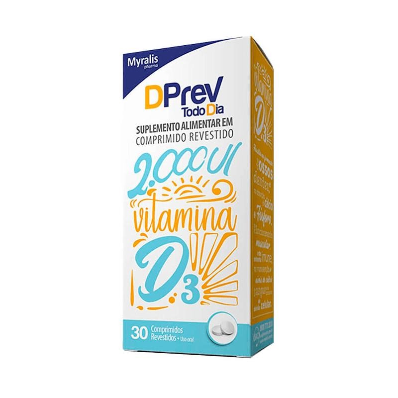 Suplemento Alimentar DPrev Todo Dia 2.000ui 30 Comprimidos Revestidos em Oferta na Shopee