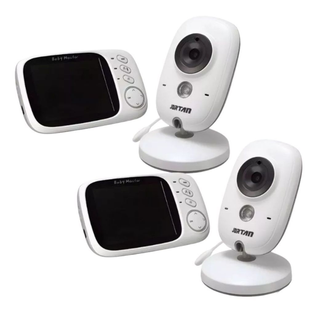 Kit 2 Baba Eletrônica Com Monitor Visão Noturna, Câmera c/ Audio Sensor de Temperatura em Oferta na Shopee