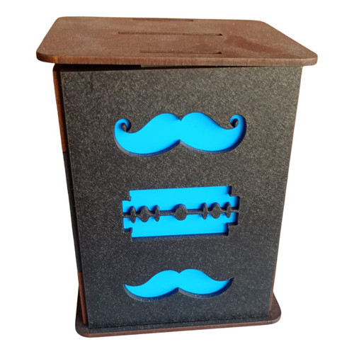 Descarte De Lâminas Navalha Caixa Mdf Barbearia Bancada