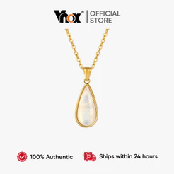 Vnox Ouro Branco Concha Gota De Água Pingente Colar Para Mulheres Meninas À Prova Dwaterproof & Não Desbotamento Enviar