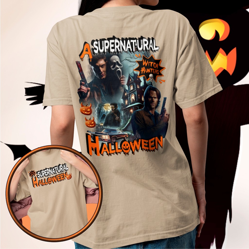 Camiseta Dean Winchester E Sam Winchester Halloween Camisa Sobrenatural Caçadores De Bruxas