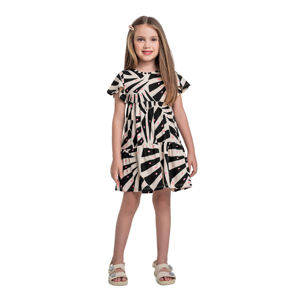 Vestido em Cotton Infantil Bee Loop