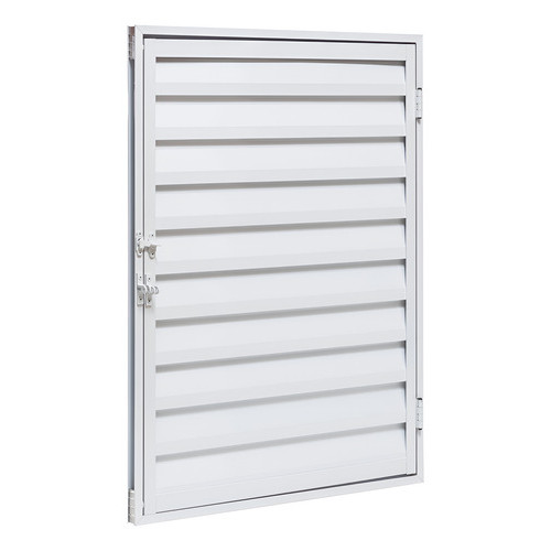 Portinhola Porta de Alçapão Abrigo Sótão 60x80cm Alumínio Branco Slim Abertura Esquerda Ramassol 1021182