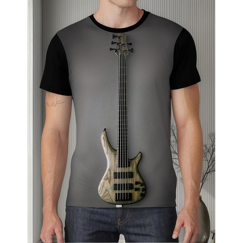 Camisa Camiseta Instrumento Musical Contra Baixo 3