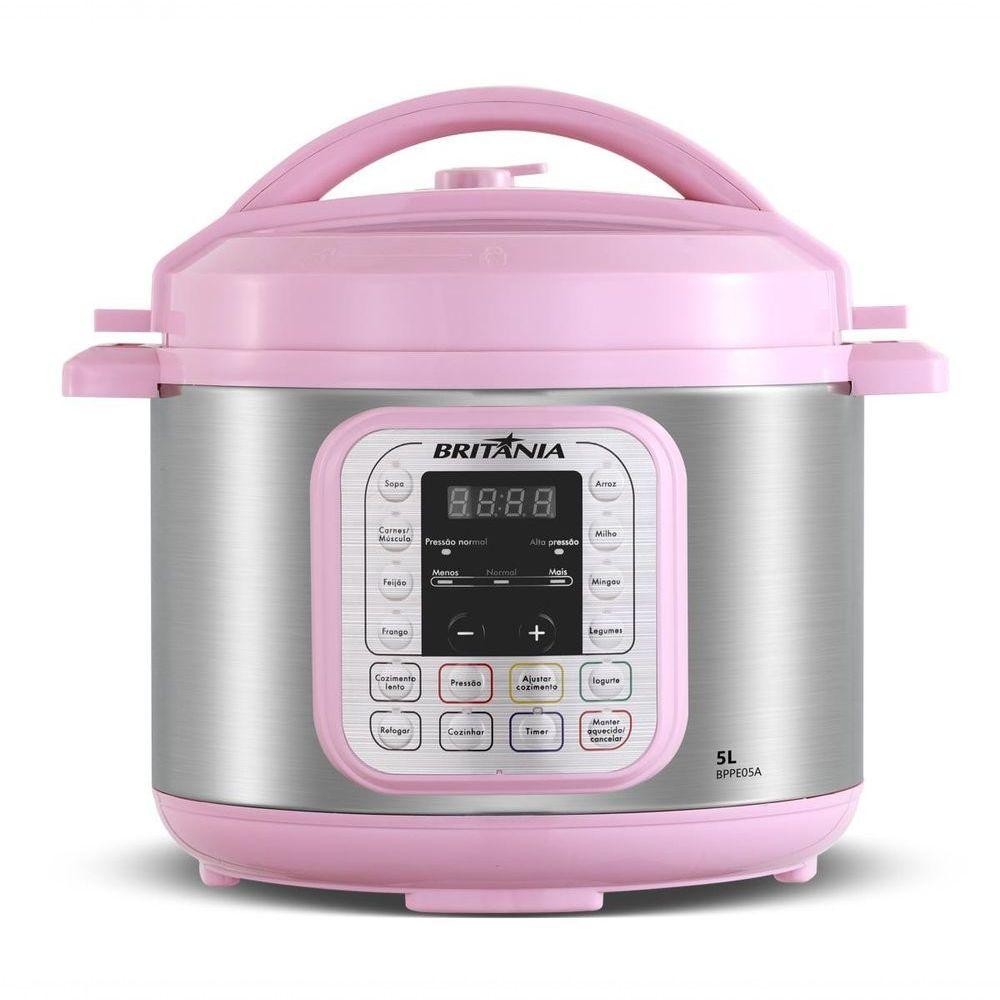Panela de Pressão Rosa Britânia 5L Digital 11 Funções BPPE05 110V