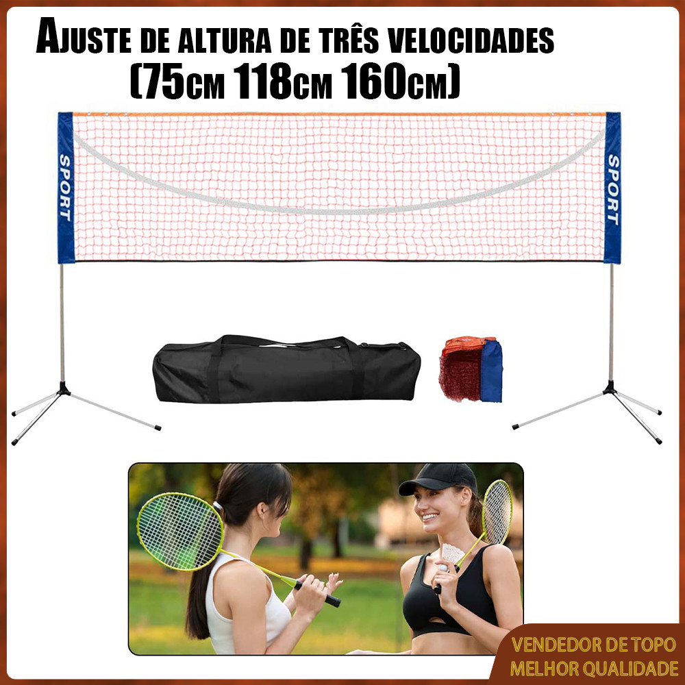 Estrutura de malha de Badminton portátil com altura ajustável 75/118/160cm