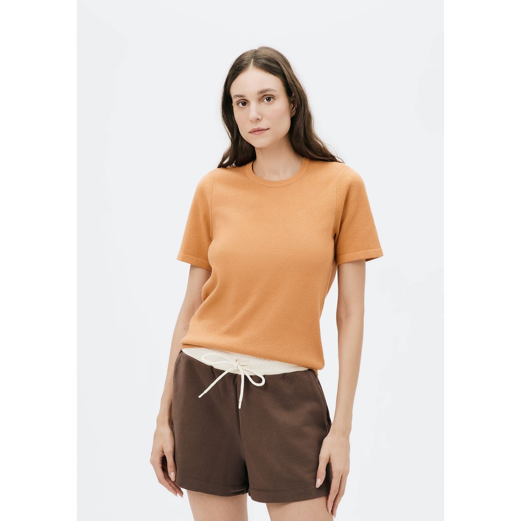 Blusa Feminina Manga Curta Em tricô