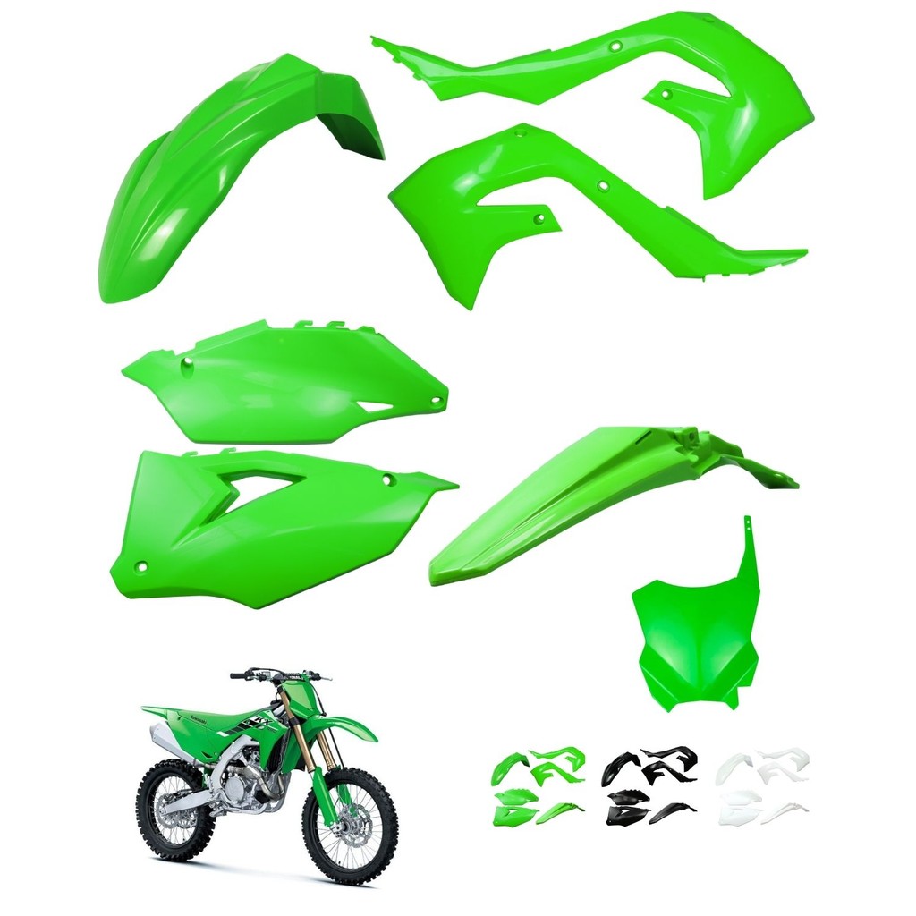 Kit Plástico Kawasaki Kx 250 21-23 Kx 450 19-23 Com Number Plate - Amx