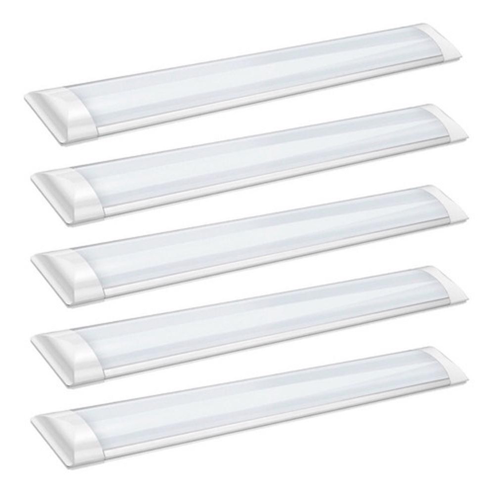 KIT 5 LUMINÁRIAS LED LUMINÁRIAS CALHA LED (1,20mx0,7cm)Bivolt (127/220)  36W 6500K(LUZ BRANCA) ASUS
