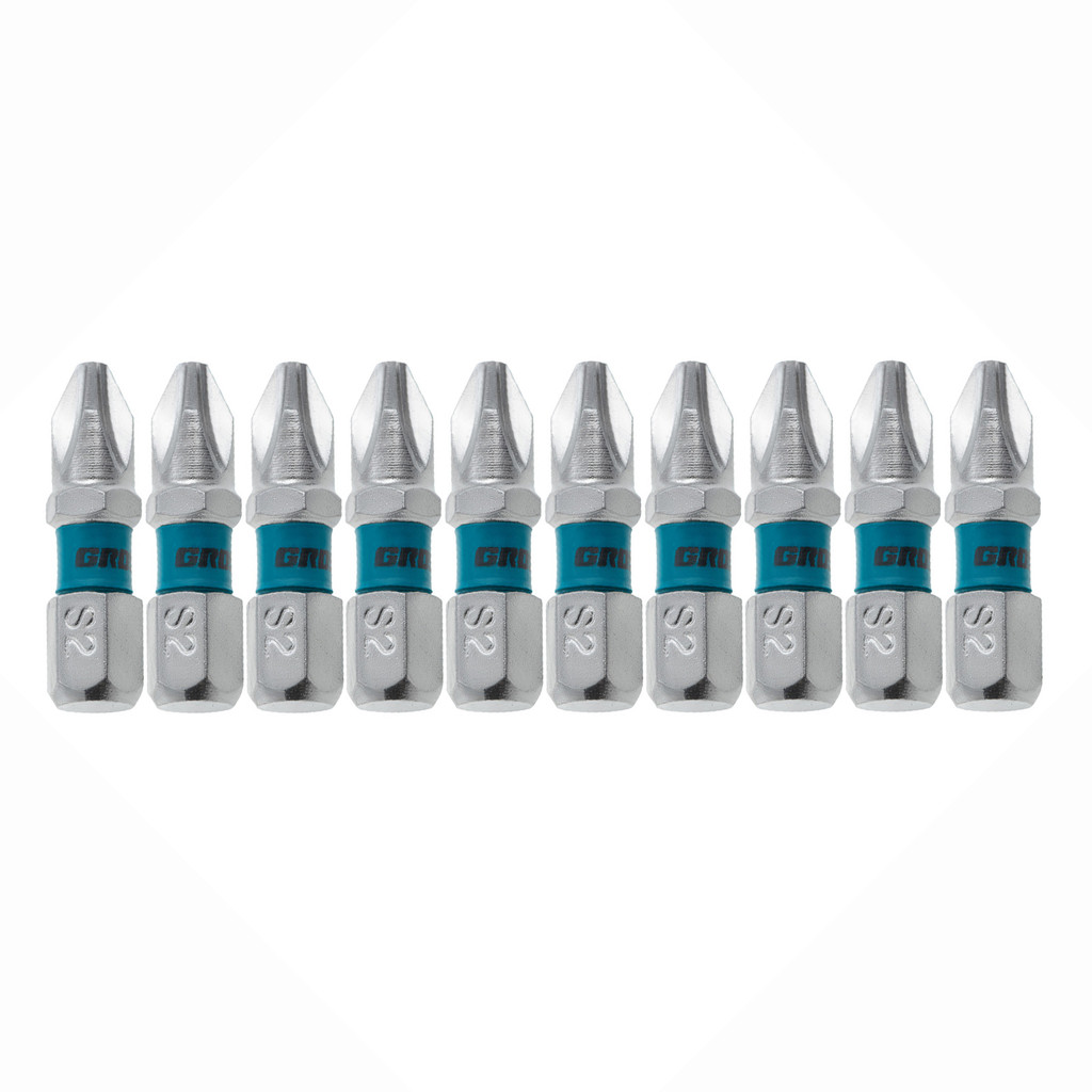 BITS PHILLIPS PH2, ACO CROMO MOLIBDENIO, 25MM, 10PCS // GROSS