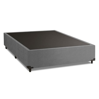 Cama Box Casal 1,38m com 38cm de Altura Suede Prince Cinza em Oferta na Shopee
