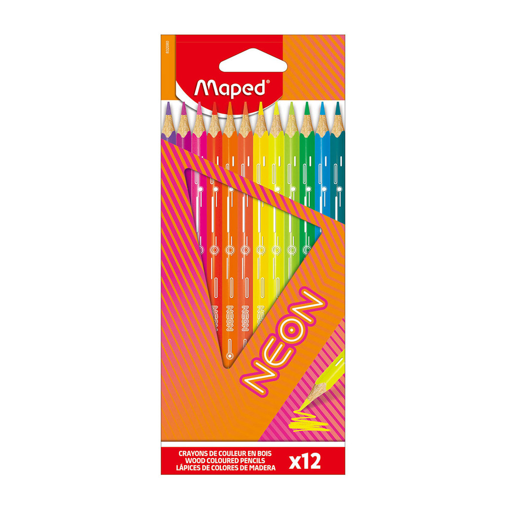 Lápis de cor Neon 12 cores 832080ZV Maped em Oferta na Shopee