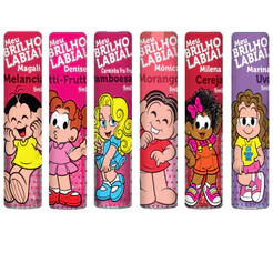 Kit 6 Brilhos Labiais Infantil com Gliter Turma da Mônica