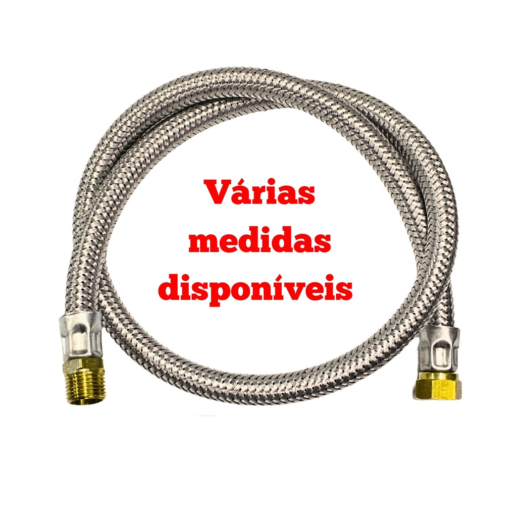 ENVIO IMEDIATO - Mangueira para Gás Encanado Flexível Malha de Aço em Oferta na Shopee