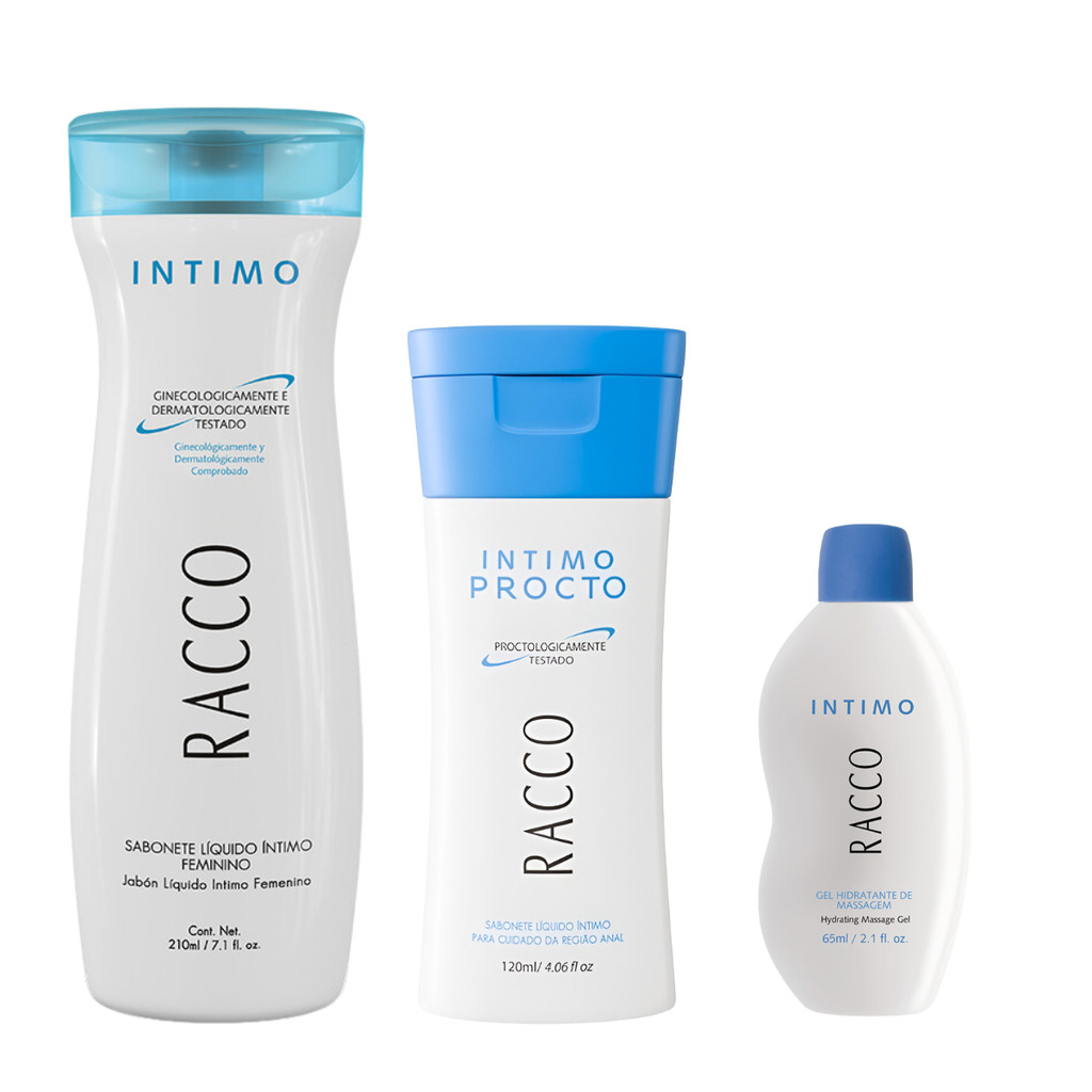 Kit Sabonete Íntimo Feminino + Procto + Gel Massagem Racco