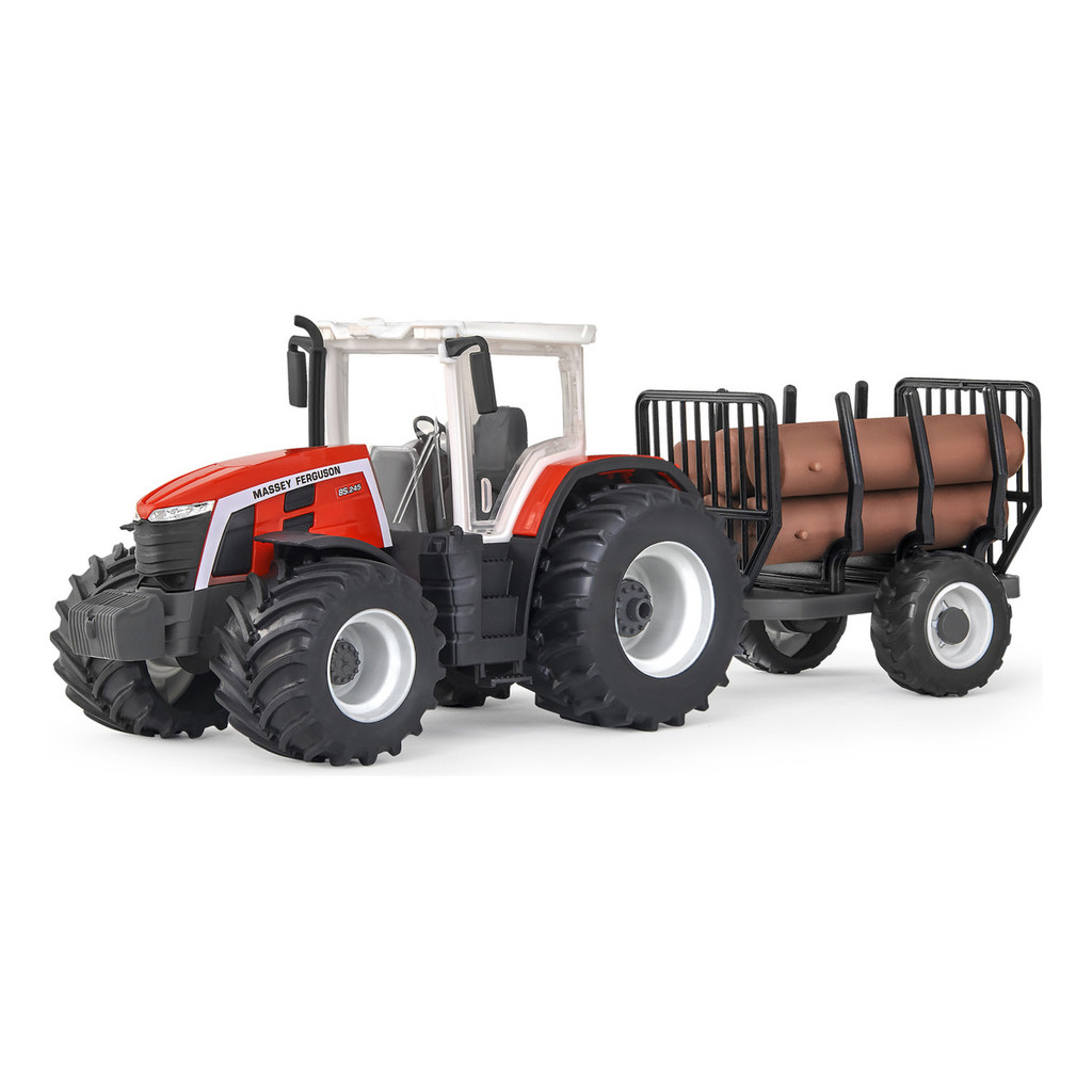 Trator de Brinquedo C/ Carreta Réplica Realista Miniatura P/ Crianças Infantil Presente Carrinho Veículo
