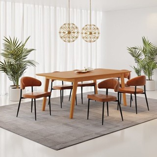 Conjunto Sala de Jantar Mesa Elegance com 6 Cadeiras Bless Marrom/Whiskey em Oferta na Shopee