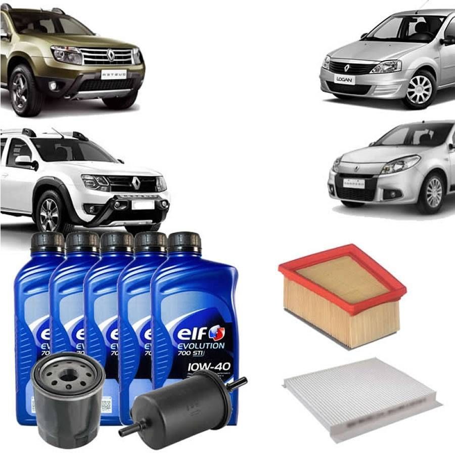 Kit Troca de Óleo e Filtros Logan Sandero 07/16 Duster 11/16 Oroch 15/16 (1.6 16v K4M)