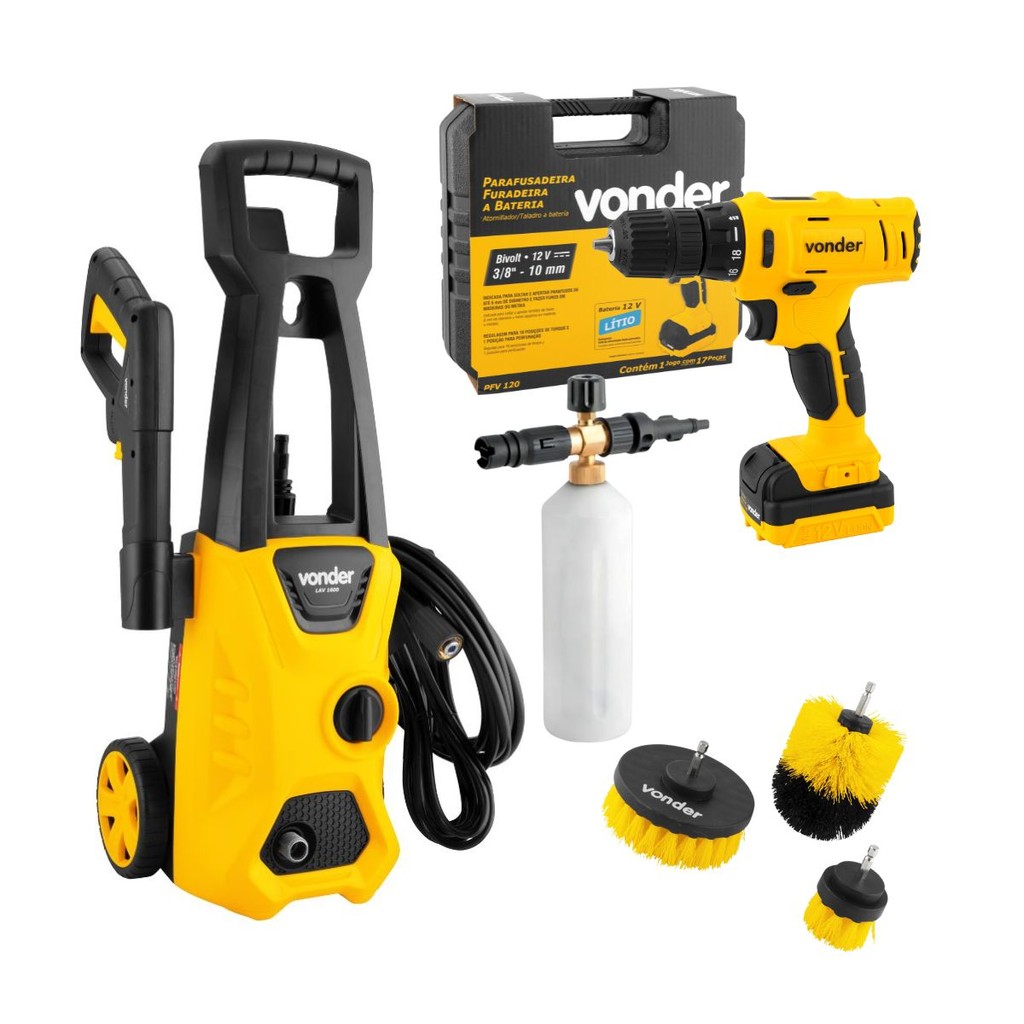 Kit Limpeza LAV1600 110V Parafusadeira e Escova Vonder