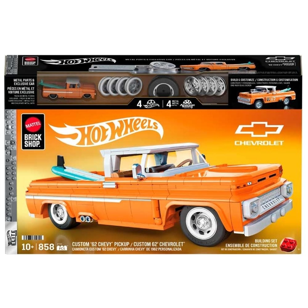 Blocos de Montar Miniatura Picape Custom '62 Chevy - Brick Shop - 1:16 - Hot Wheels