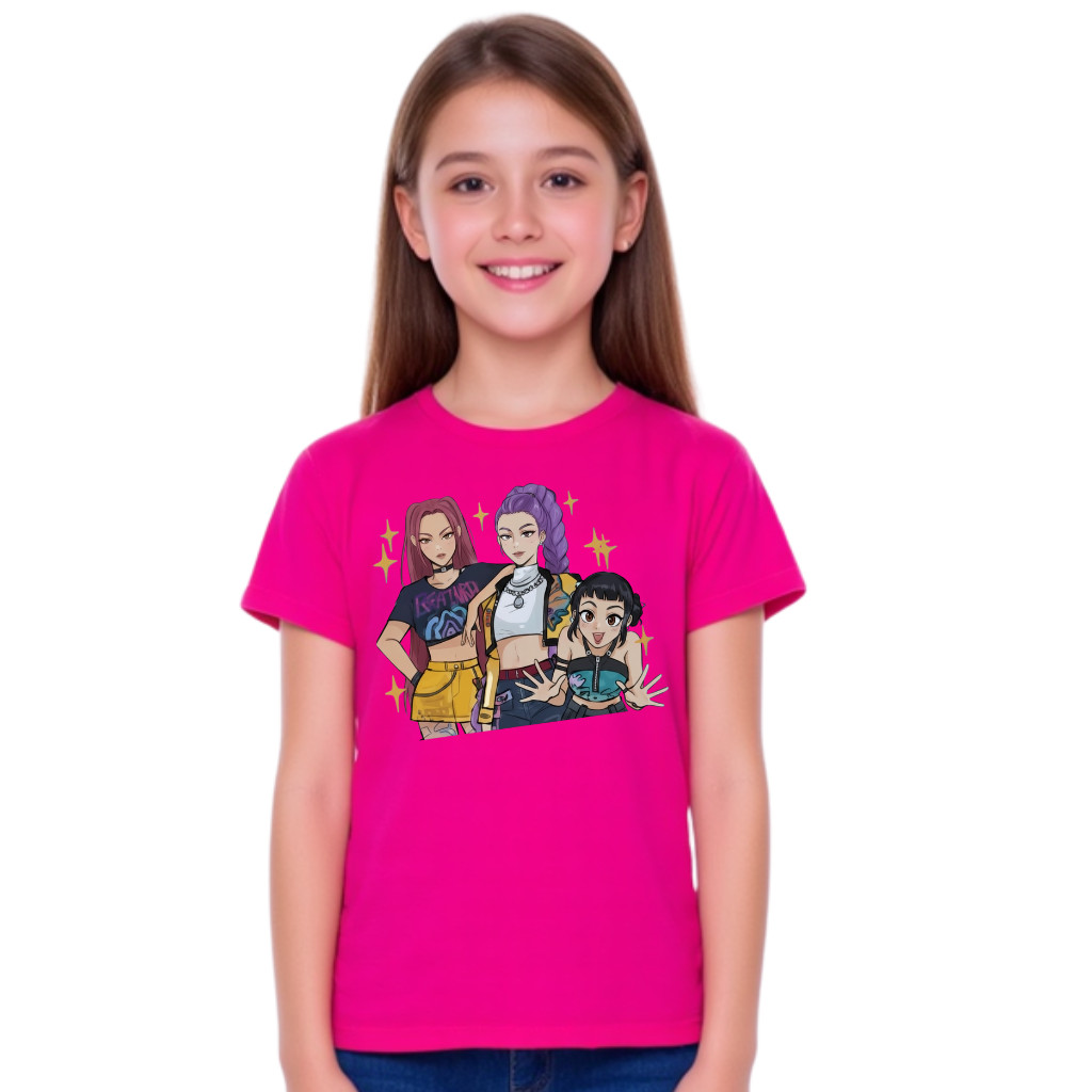 Camiseta Guerreiras do kpop Algodão opções de cores Demon  Menina t-shirt infantil envio imediato em Oferta na Shopee