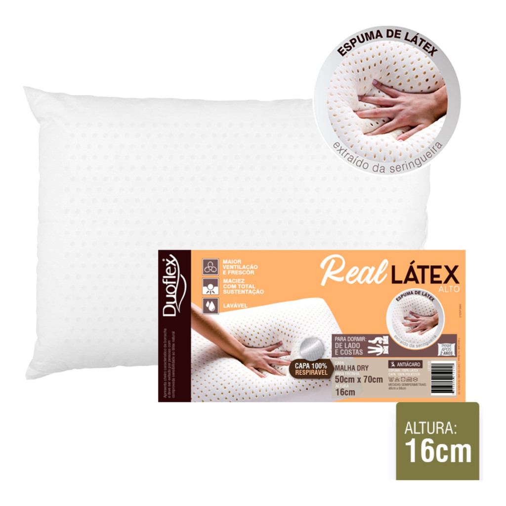 Travesseiro Látex Duoflex 16cm - Comprar com Melhor Preço em Roupas de Cama