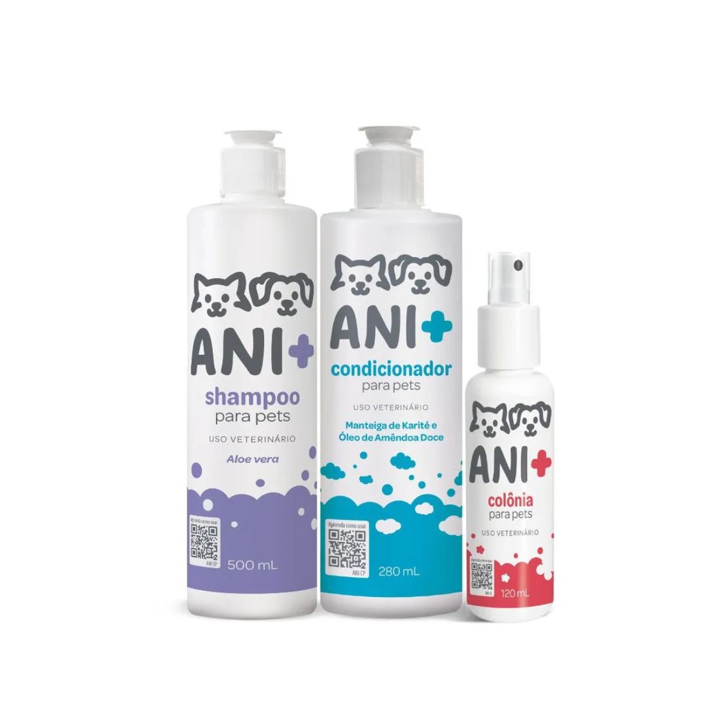 Kit Ani+ Completo Shampoo Condicionador Colônia Cães e Gatos em Oferta na Shopee