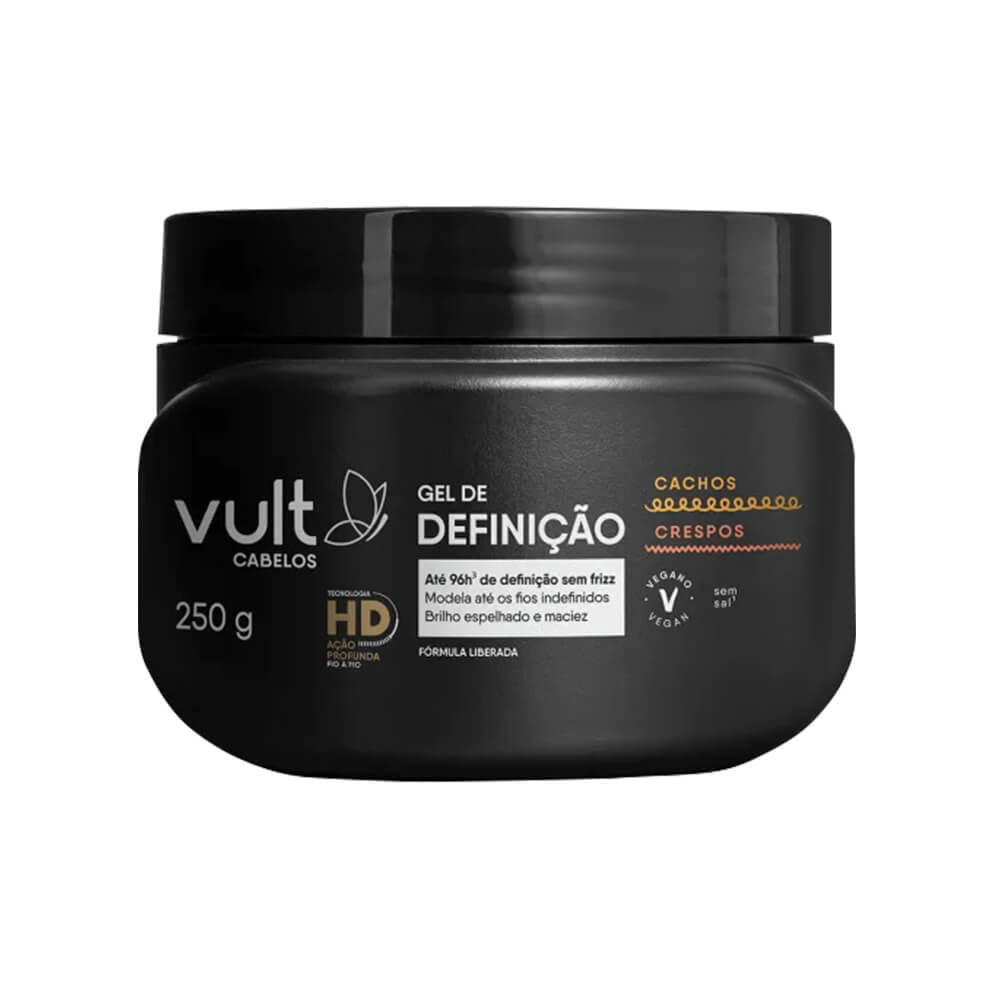 Gel de Definição Vult Cabelos Cachos e Crespos 250g em Oferta na Shopee