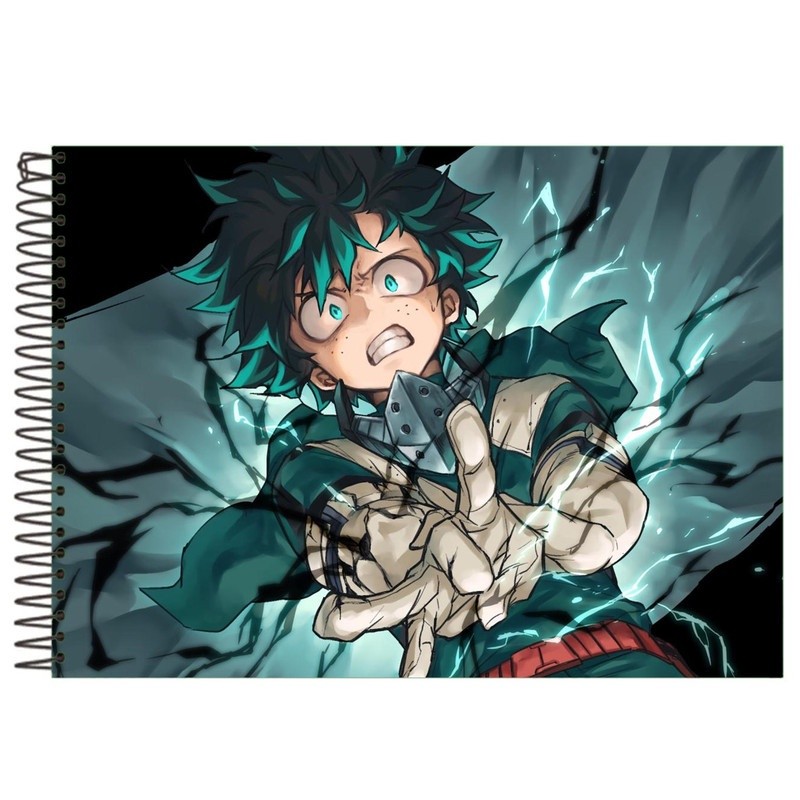 Caderno de Cartografia Izuku Midoriya Caderno Desenho 96Fls