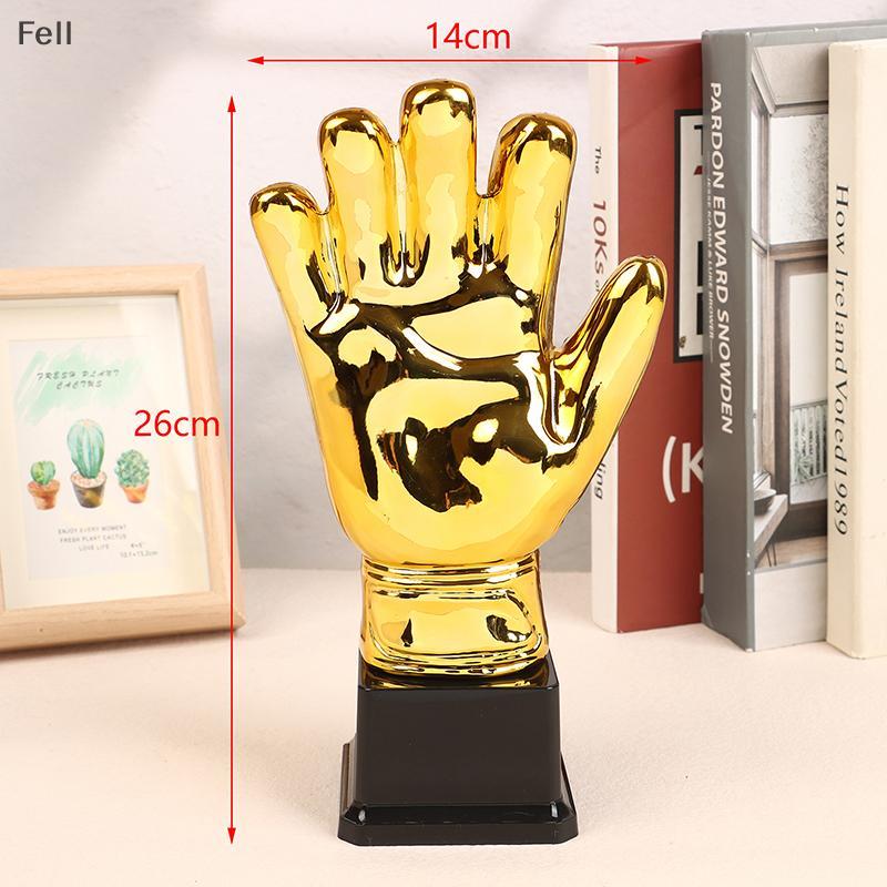 [Fel] Luvas Douradas Troféu De Futebol Vencedor Troféus Dourados Goleiro Gamesoccerpetition Luva Adulto Escola Crianças