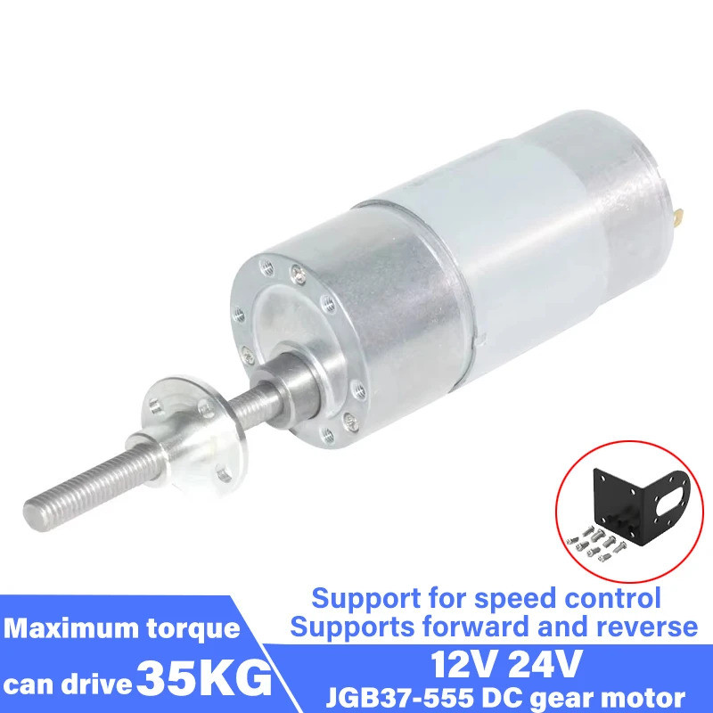 JGB37-555 Micro Gear DC Redutor De Velocidade 12v/24v Eixo Rosqueado M6 * 50MM Atuador Linear Ajustável De Alto Torque C