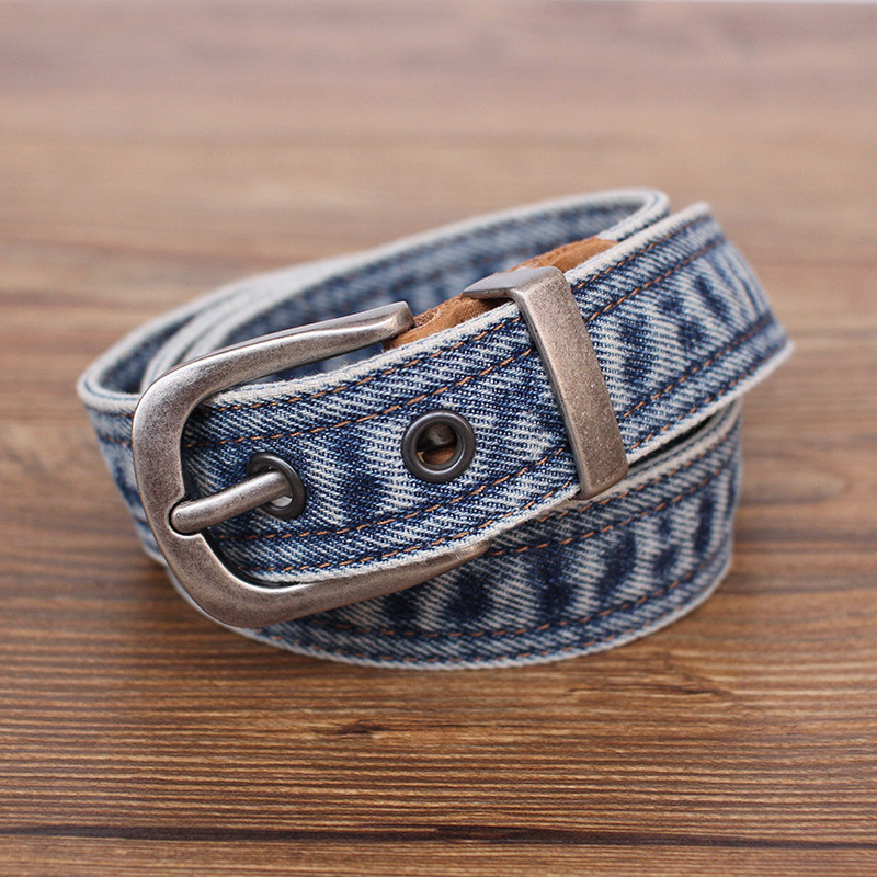 Original japonês cinto masculino feminino Retro Denim pino fivela cinto simples Casual nicho macacão juventude cinto na