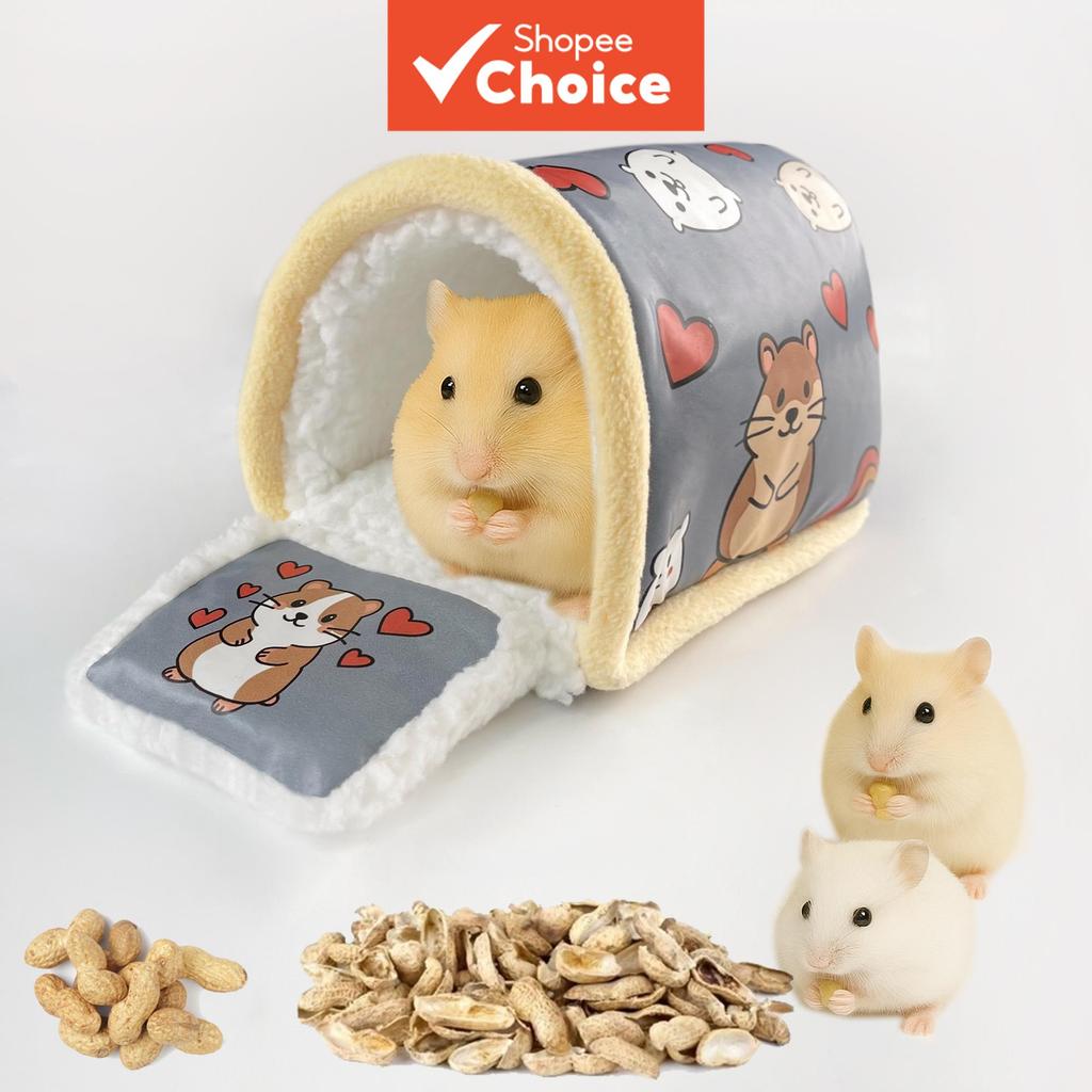 Ninho de Algodão para Hamster – Casinha Quentinha de Inverno, Tapete com Desenho Animado, para Hamster Sírio Dourado,