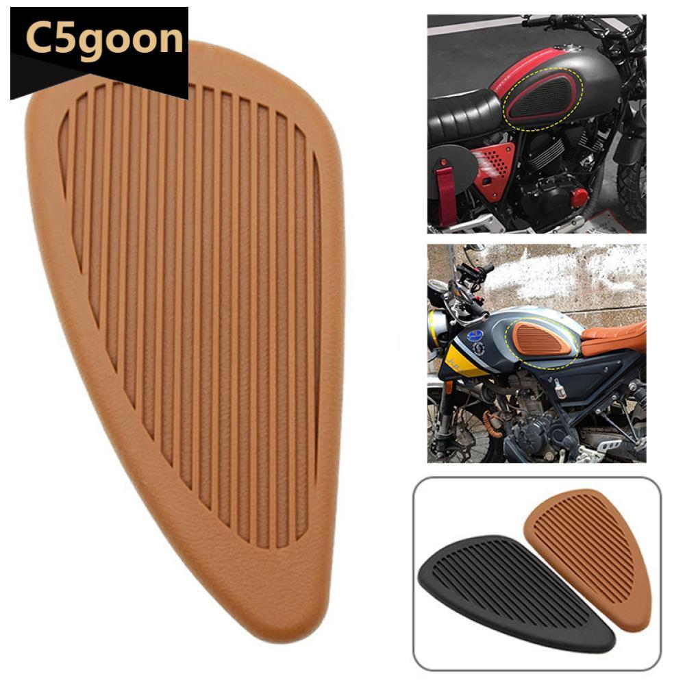 C5GOON 2 Pçs Moto Motocicleta Tanque Adesivos Clássico Retro De Combustível Gás Borracha Protetor Bainha Parte J1P7