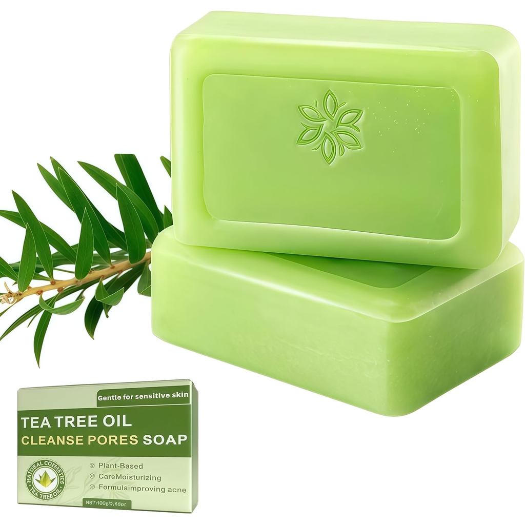 Sabonete Veloma - Sabonete Antifúngico em Barra com Óleo de Tea Tree, Feito à Mão, Processo a Frio, Natural, Orgânico, H