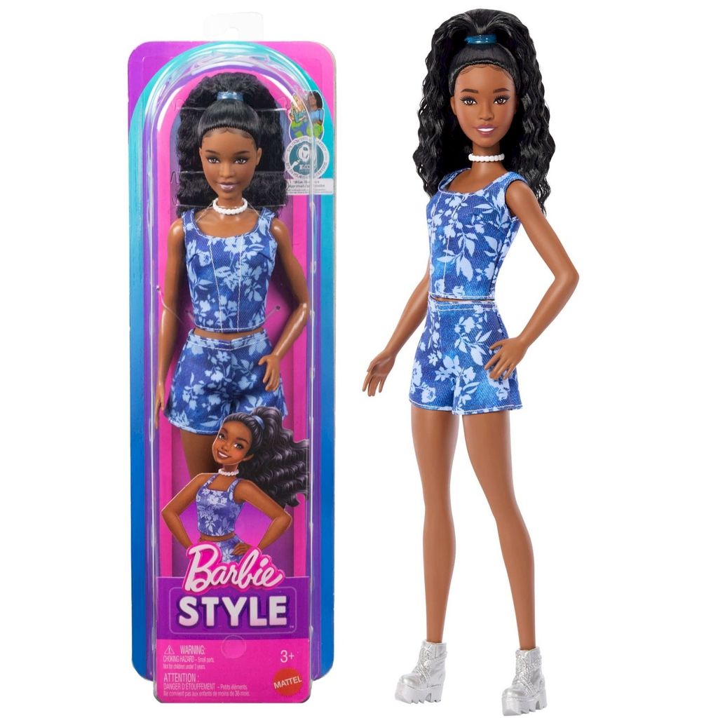 Boneca Barbie Style Fashionistas Negra Roupa Floral #248 - Mattel