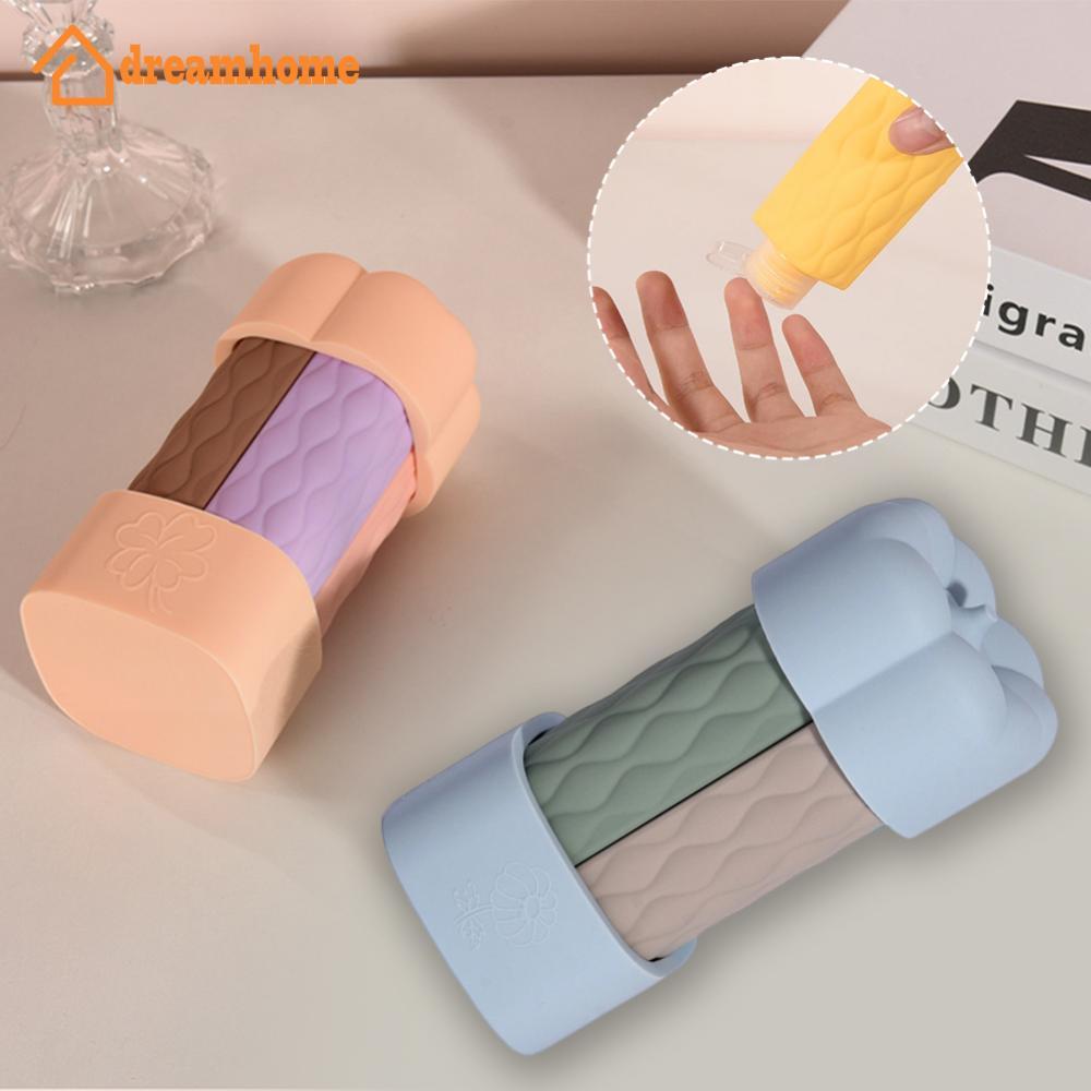 DREAMHOME 4 Em 1 60ML Dispensador De Silicone Garrafa Squeeze Portátil Viagem Chuveiro Gel Shampoo Macaron Recarregável
