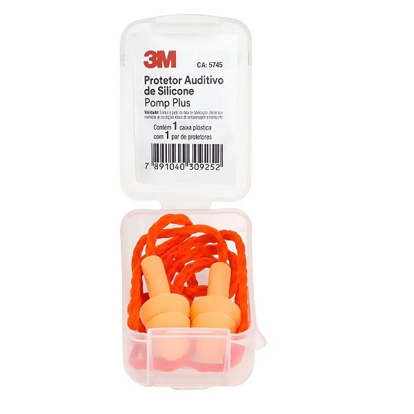 Kit com 5 Protetor Auricular POMP PLUS com Cordao 3M
