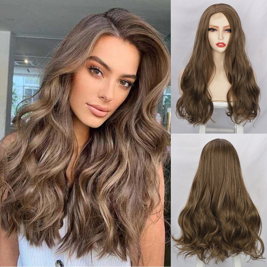 Peruca de renda BR396, cabelo humano cacheado natural castanho-dourado, peruca feminina cacheada de moda orgânica, fibra