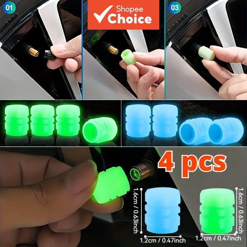 Tampas de Válvula que Brilham no Escuro: Tampas de Pneu Luminosas para Carros, Motos e Bicicletas
