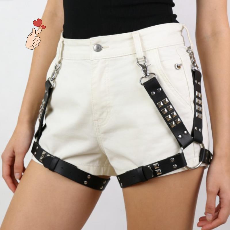 [PEBR] Arnês De Perna De Couro PU Gótico Punk Unissex Com Alça Bule Hip Hop Cinto De Rebite Para Cosplay De Festival Rav