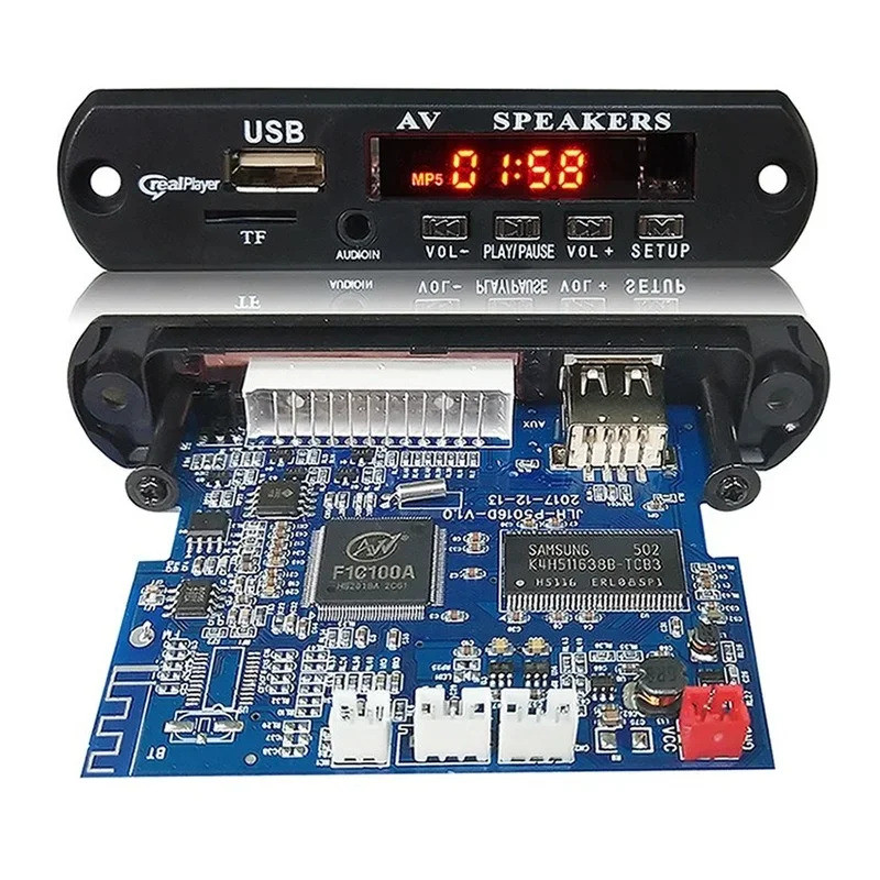 Reprodutor de Áudio e Vídeo MP3 MP4 MP5 HD 1080P, Módulo de Decodificação Bluetooth, Decodificador HDCD, Suporta Control