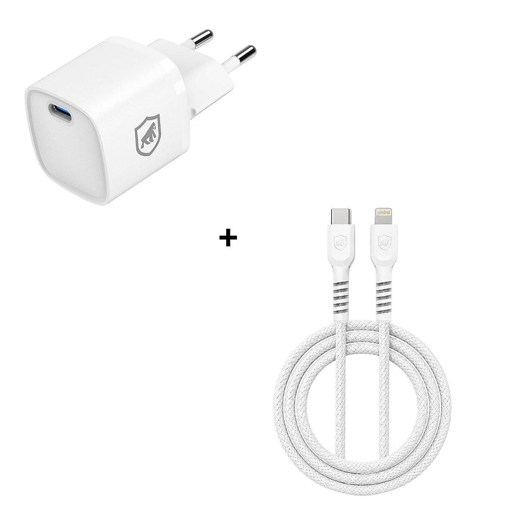 Kit Carregador de Parede Universal 20W + Cabo Dual Armor 1M Tipo C / Lightning 27W - Gshield