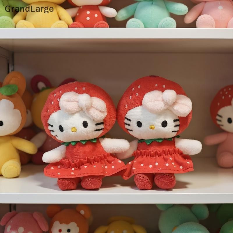 [GrandLarge] Morango Hello Kitty Bolsa De Pelúcia Pingente Chaveiro Pendente Ornamento Acessórios Presente BR