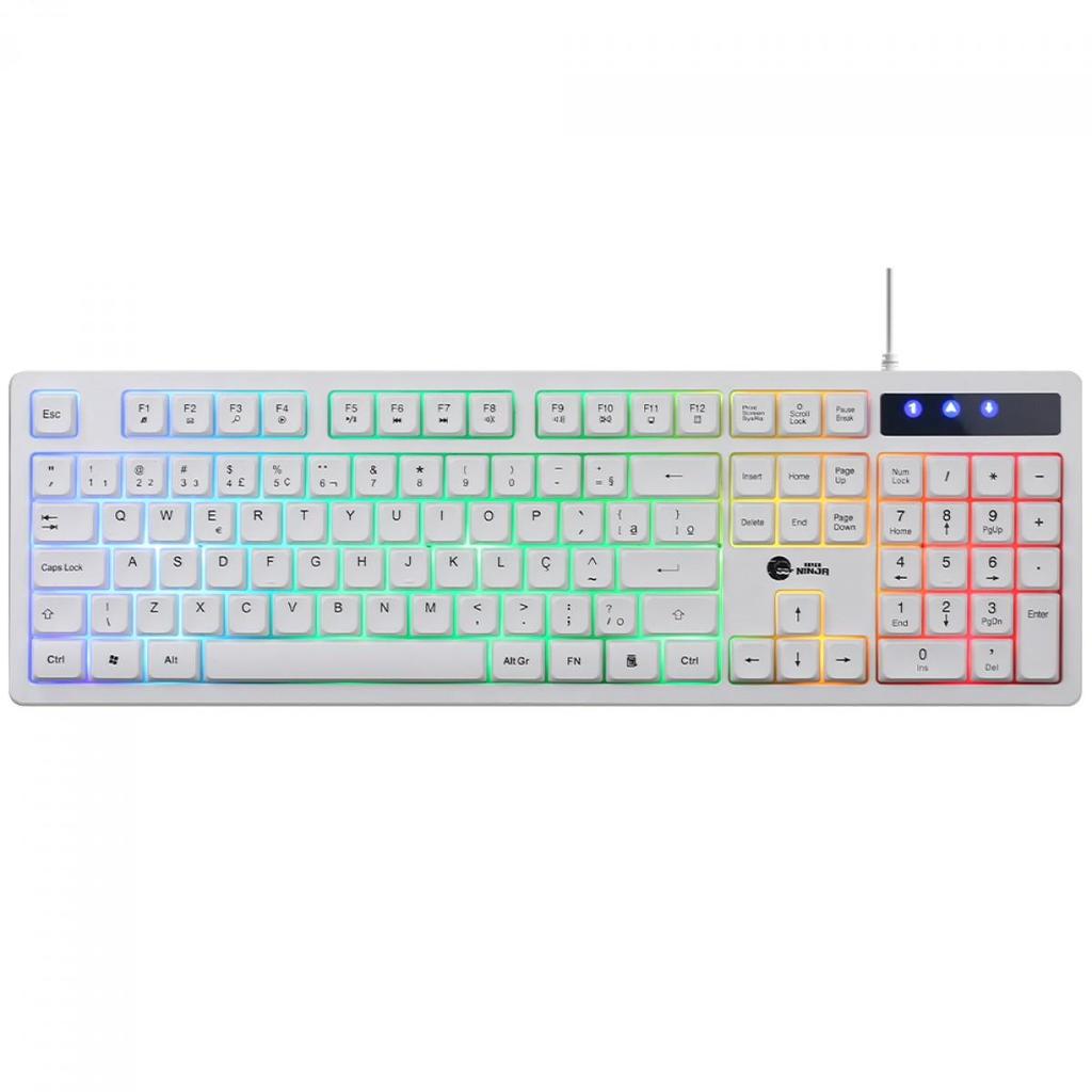 Combo Gamer Ninja Squad 4 Em 1, Headset, Teclado, Mouse e Mousepad, USB Rainbow Branco GN-CG-SQTMPHW — imagem 2 de 2
