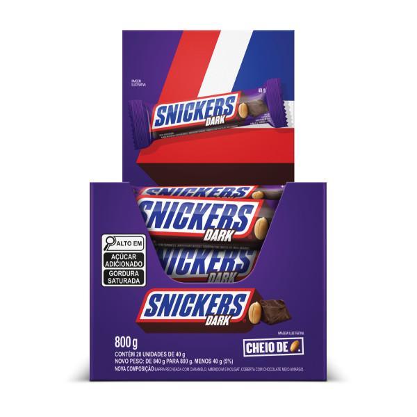 Chocolate Snickers Dark 20 Unidades de 40g