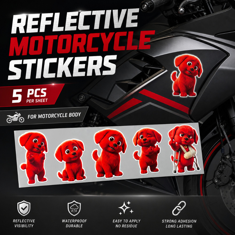 Adesivo Reflexivo De Cachorro Vermelho À Prova D'água Acessórios De Motocicleta De Vinil Decalque Engraçado